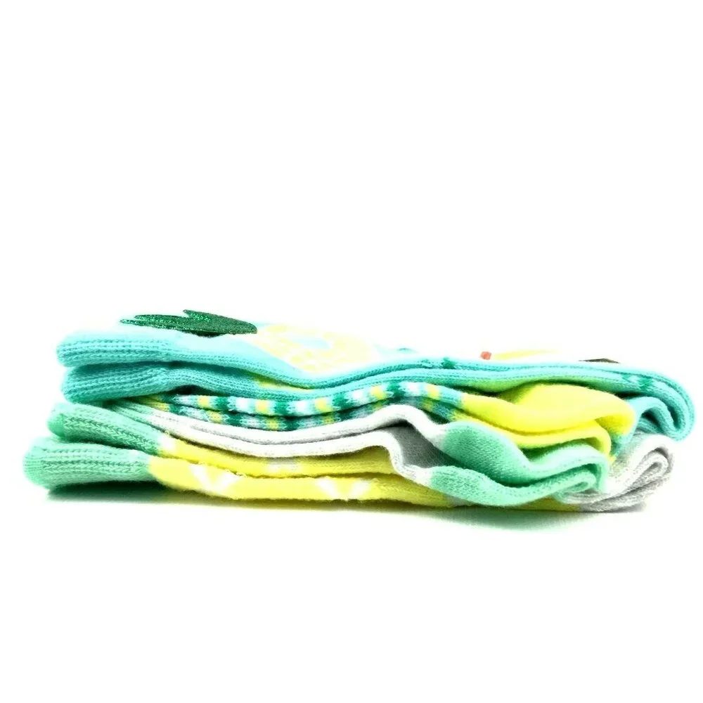 ✅️Girls Knee High Socks Tropical Striped Small 2 Pairs